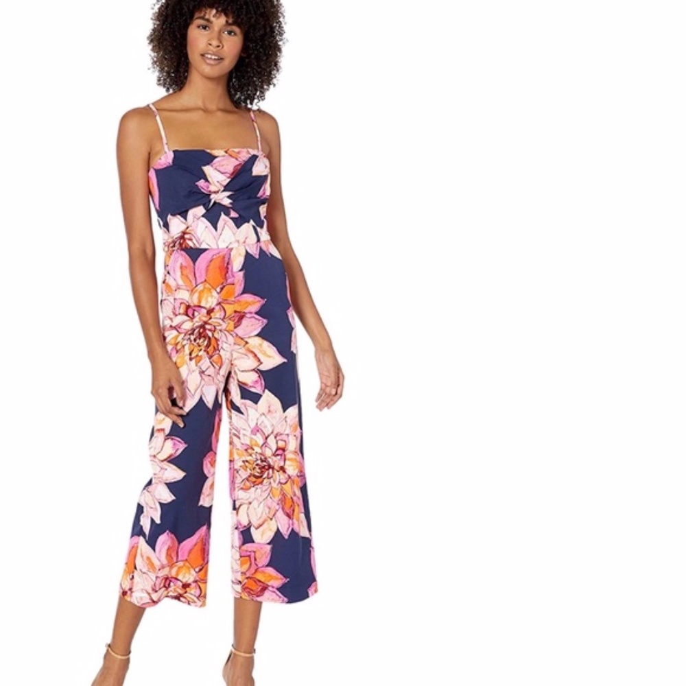 TrinaTurk Scenary Twist Front Culotte Leg Jumpsuit